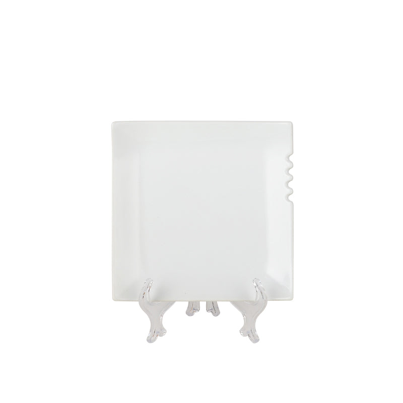 Small White Square Ceramic Dinner Plate