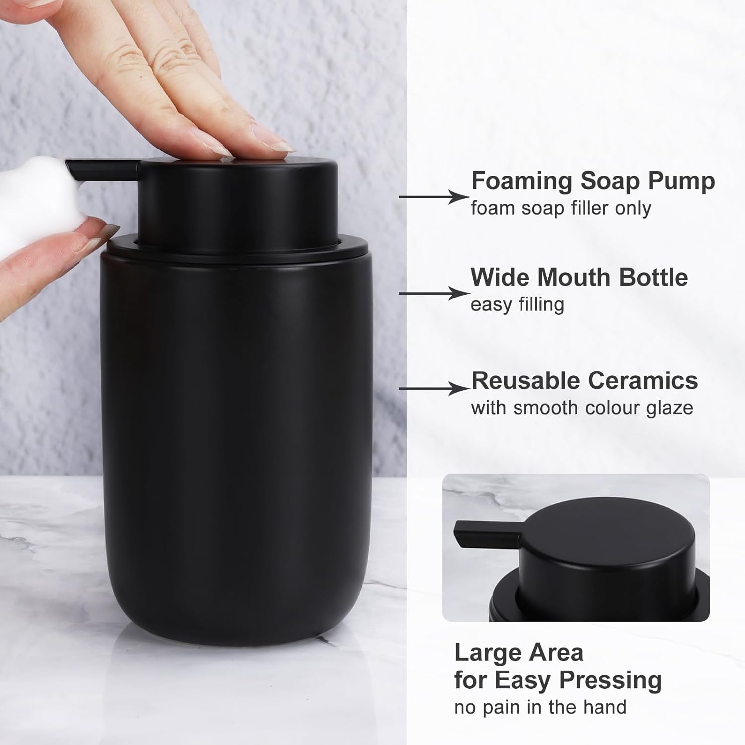 Matte Black 4-Piece Bathroom Set Sustainable Ceramic