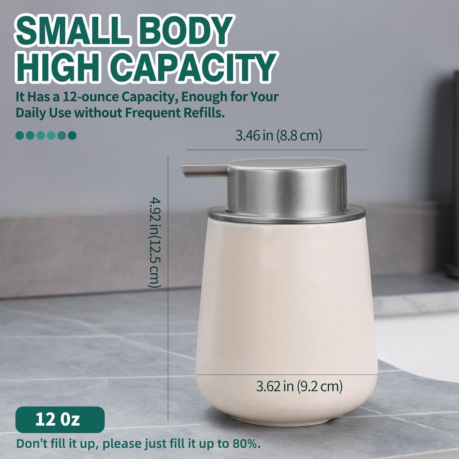 Foaming Soap Dispenser 12oz Sustainable Ceramic