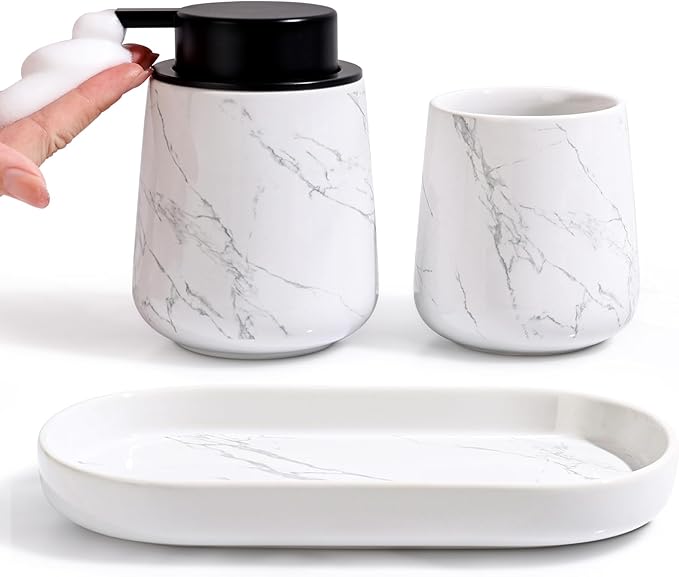 BosilunLife Bathroom Accessories Set 3 pcs -Marble