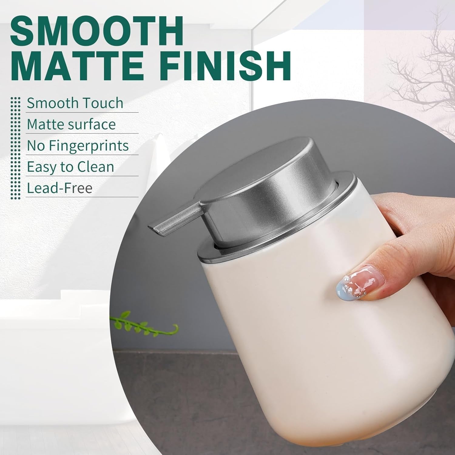 Foaming Soap Dispenser 12oz Sustainable Ceramic