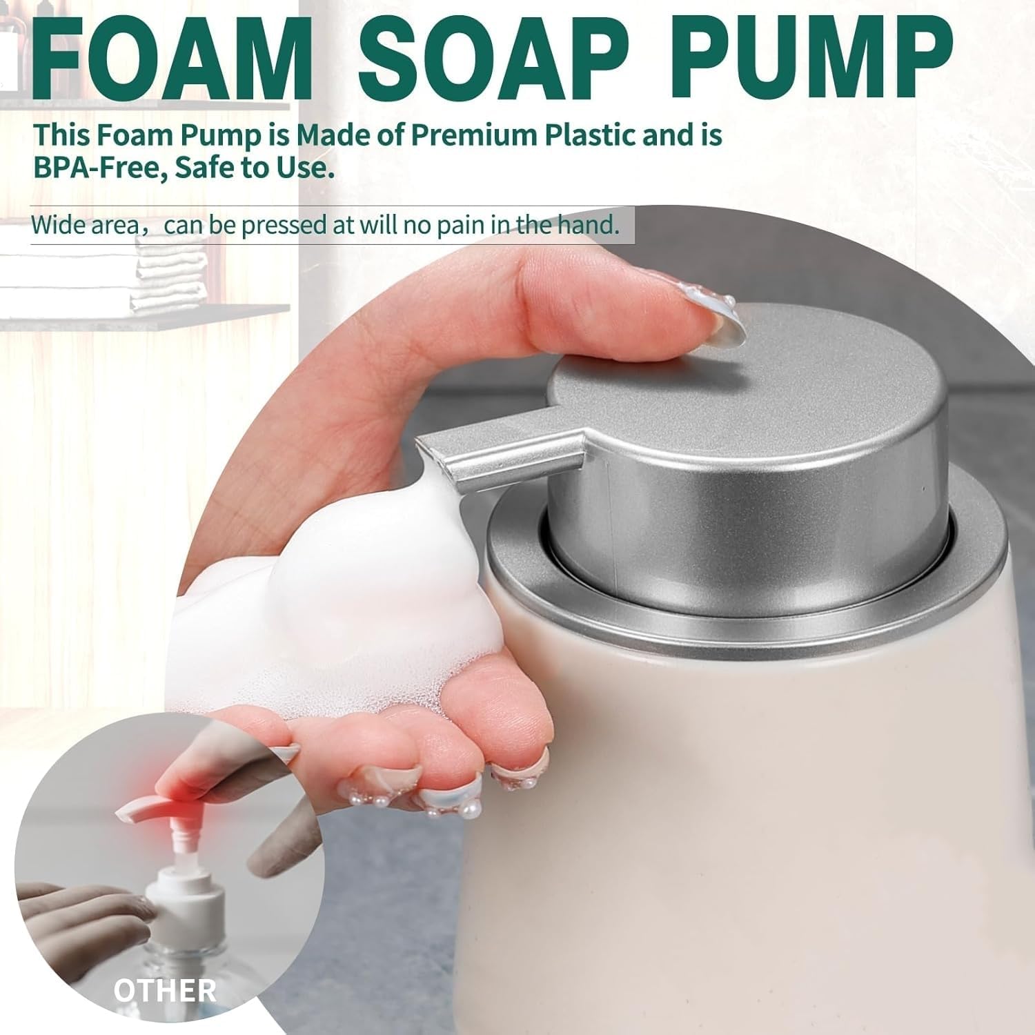 Foaming Soap Dispenser 12oz Sustainable Ceramic