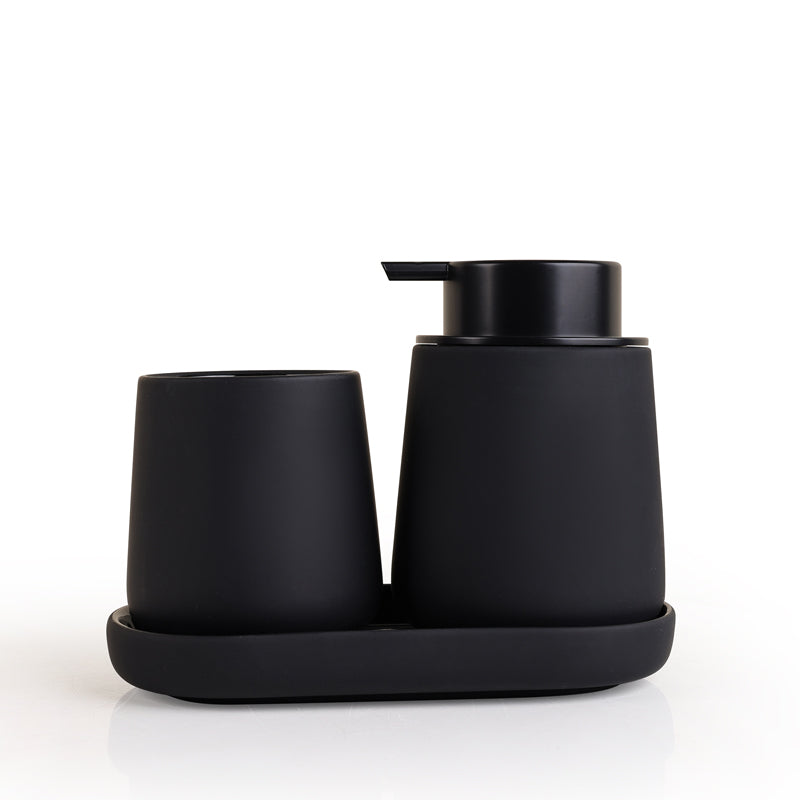 black bathroom accessories set