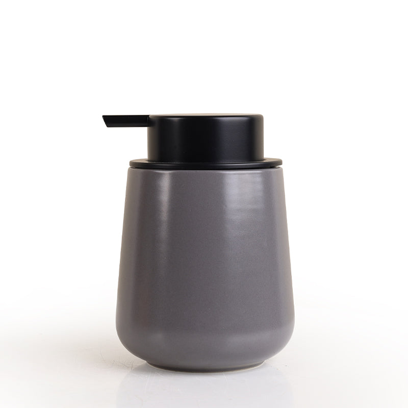 grey liquid soap dispenser