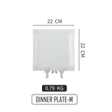 BosilunLife | Elegant White Dinner Plate | Upscale Dining & Stylish Decor | Luxury/Side Plate (M)