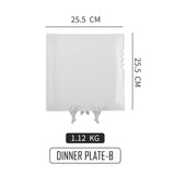 BosilunLife-Elegant-White-Dinner-Plate-Upscale-Dining & Stylish-Decor-Luxury/Dinner-Plate (B)